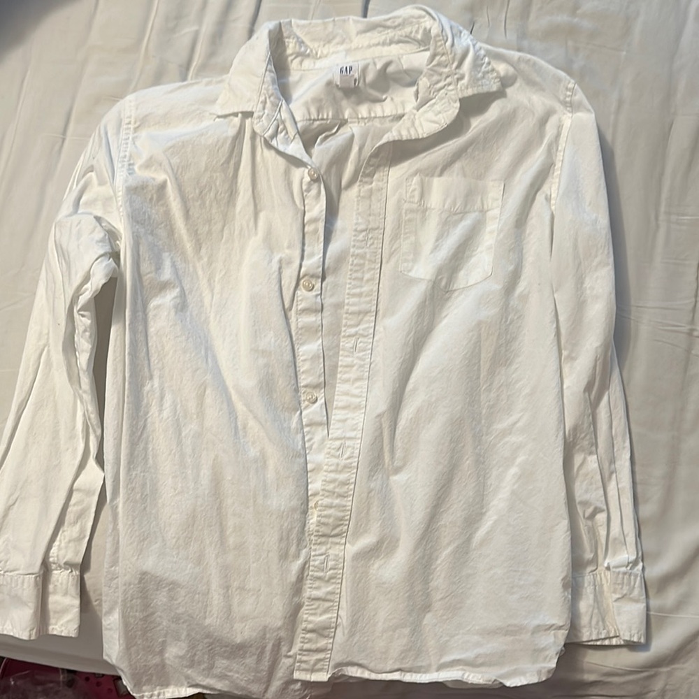 GAP White Button Down Shirt Long Sleeve Cotton